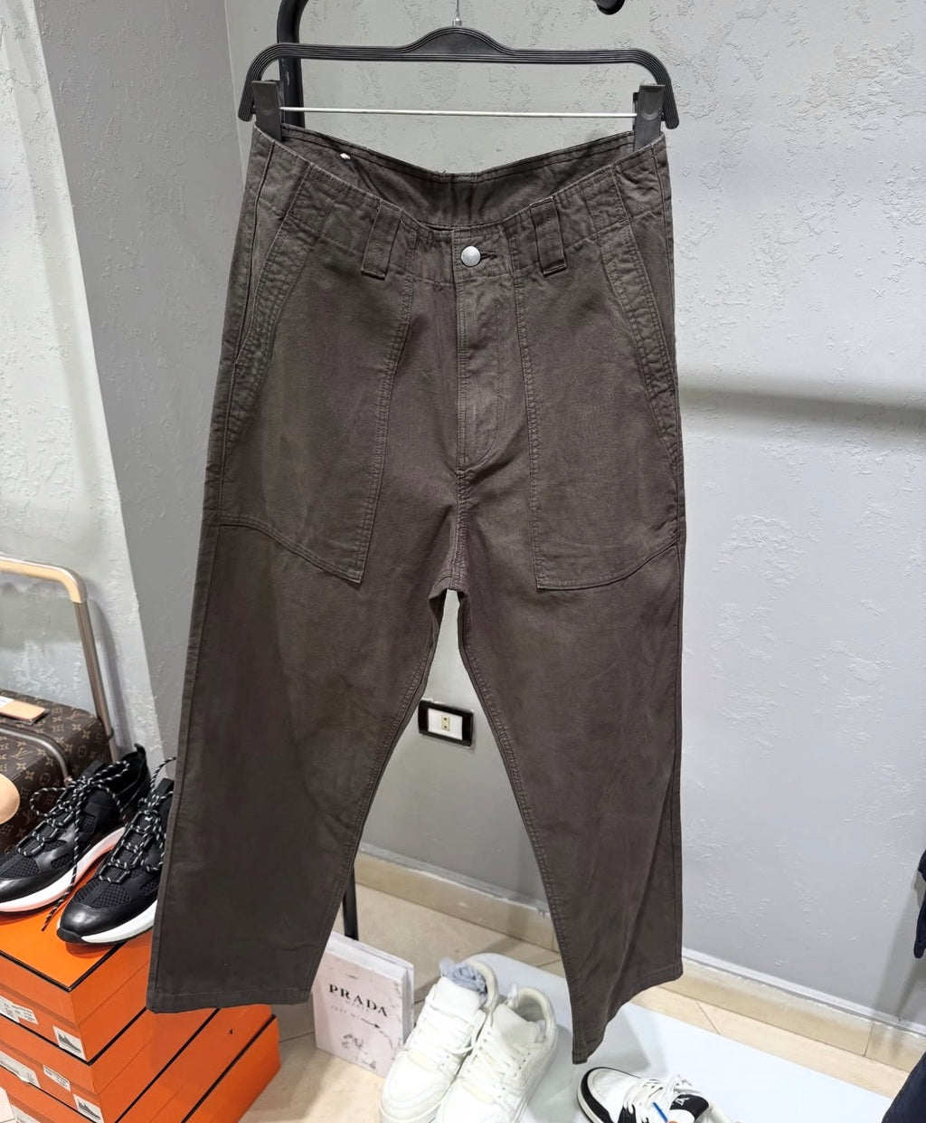 WASHED STRAIGHT-LEG TROUSERS