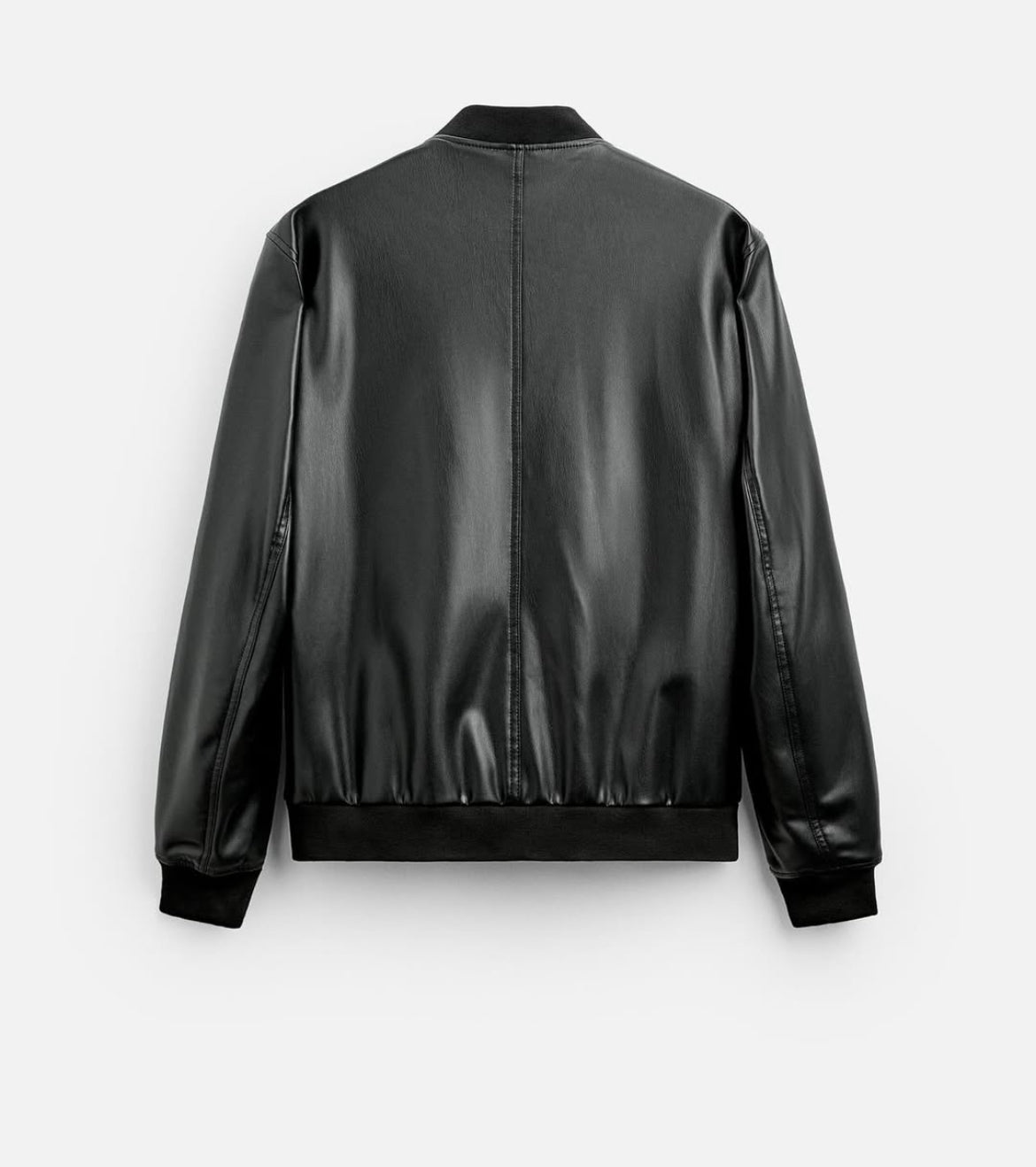 LEATHER EFFECT BOMBER JACKET