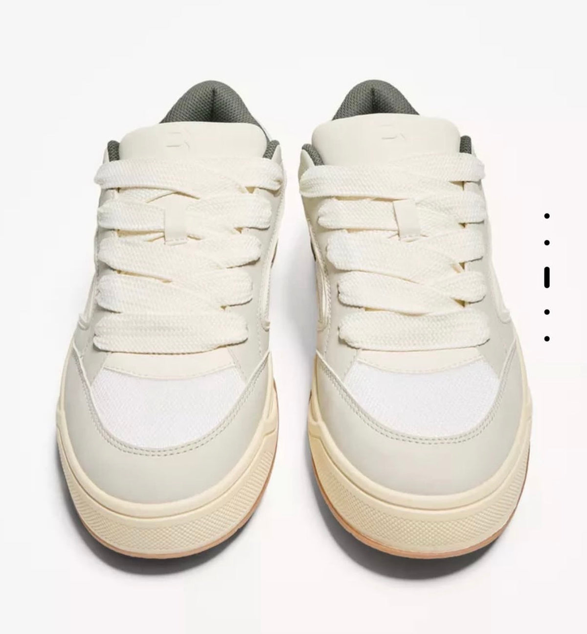 BERSHKA Street Court Sneakers – White Grey
