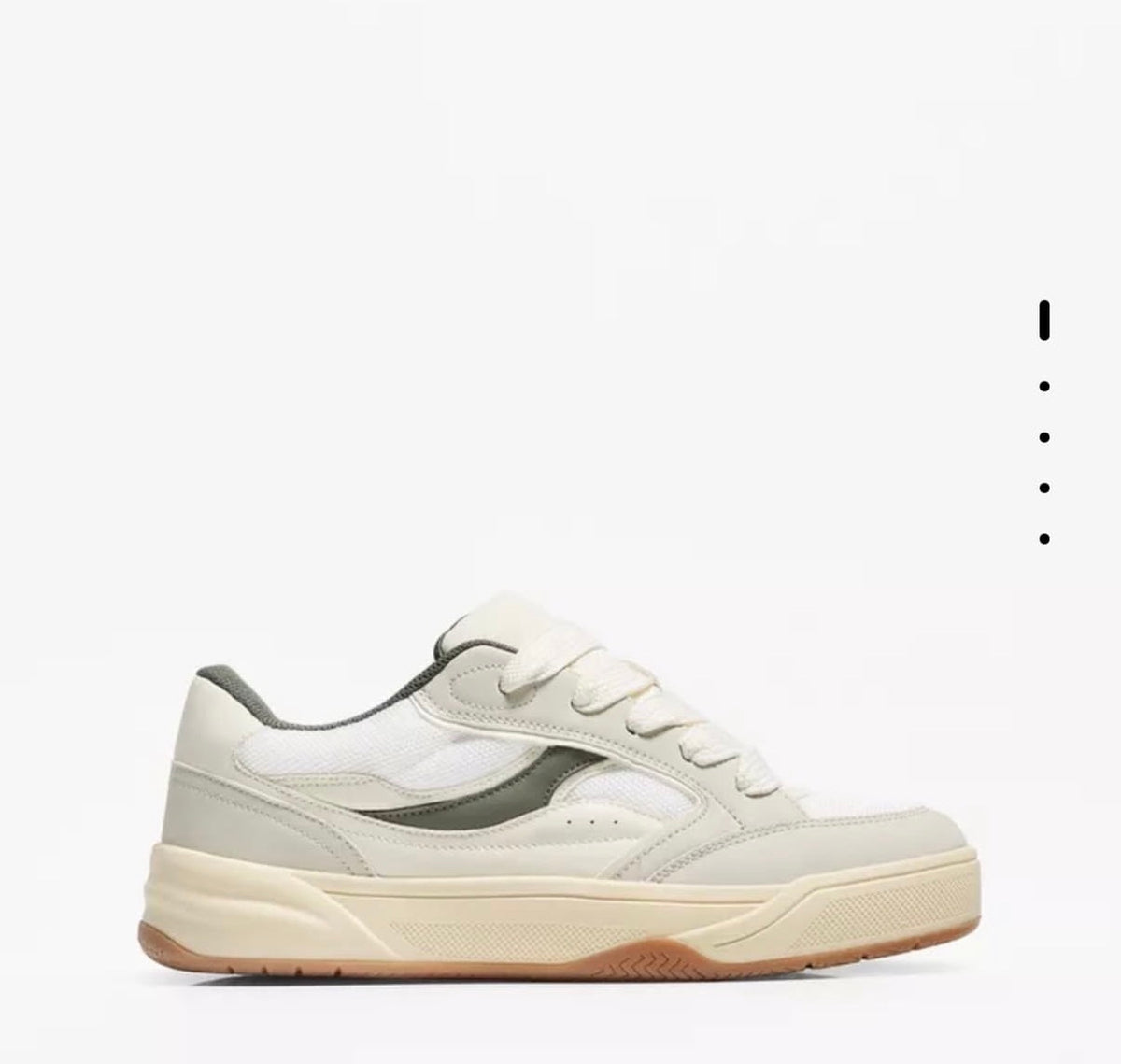 BERSHKA Street Court Sneakers – White Grey
