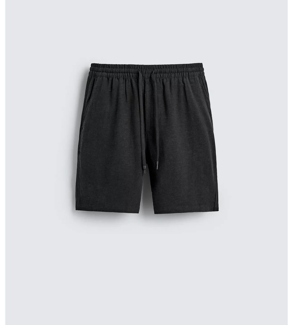 PULL&BEAR Relaxed Fit Linen Shorts – Black