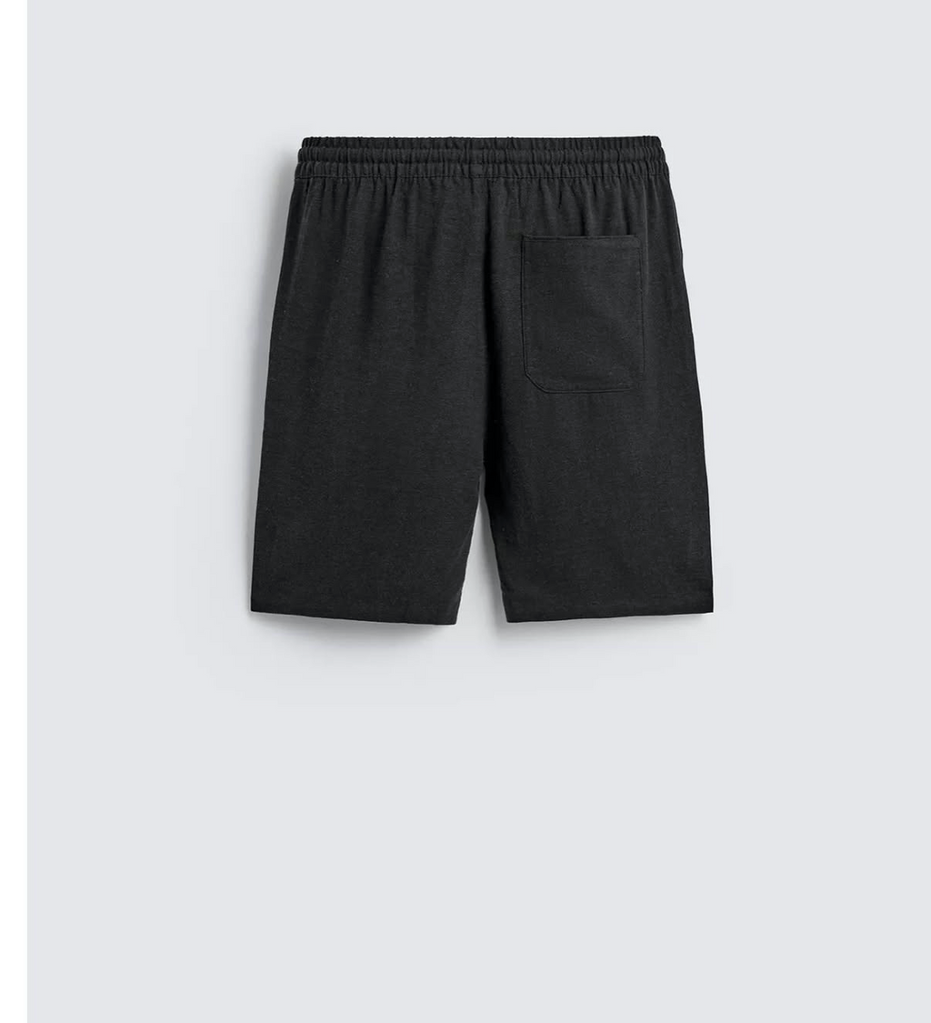 PULL&BEAR Relaxed Fit Linen Shorts – Black
