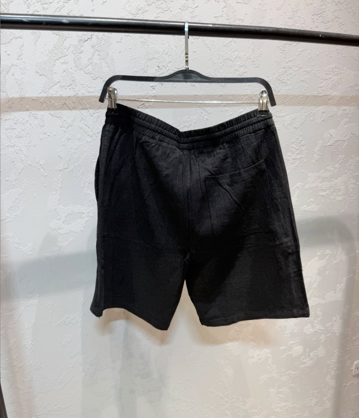 PULL&BEAR Relaxed Fit Linen Shorts – Black