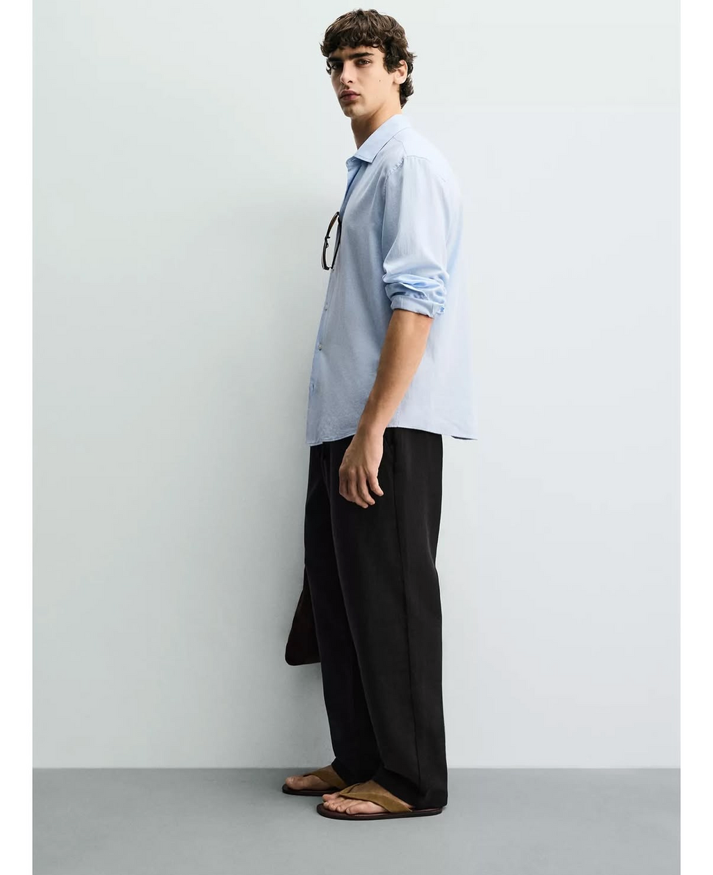 ZARA Cotton Linen Trousers – BLACK