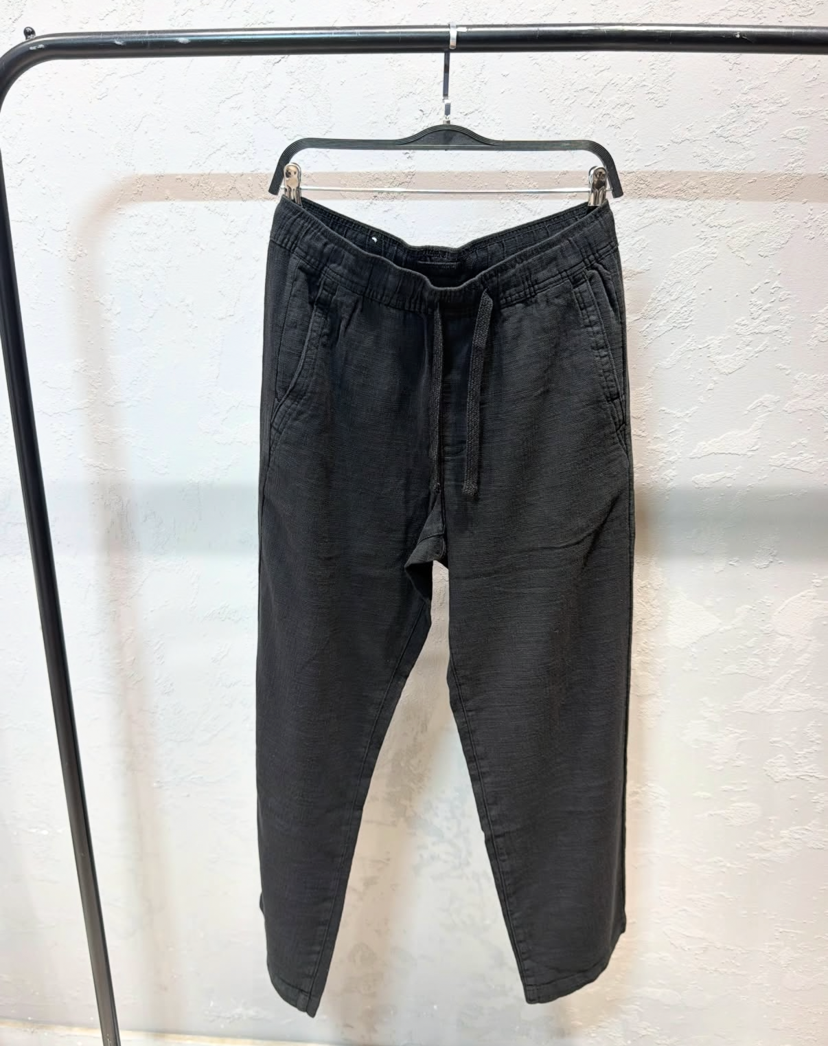 ZARA Cotton Linen Trousers – BLACK
