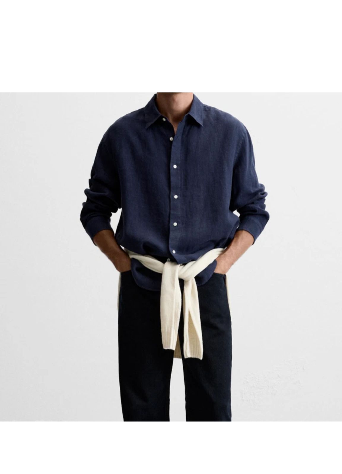 ZARA Riviera Linen Shirt – Midnight Black