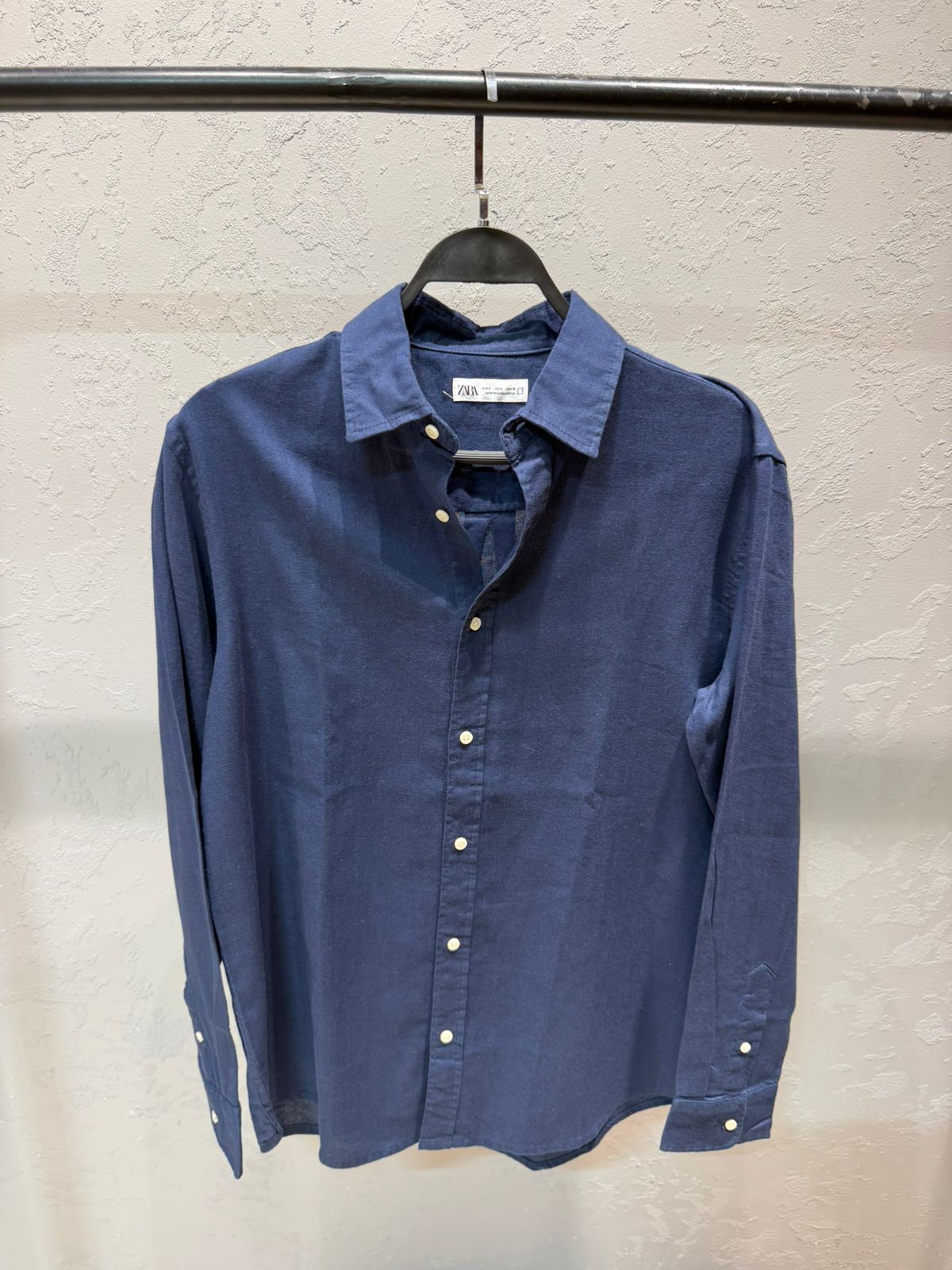 ZARA Riviera Linen Shirt – Midnight Black