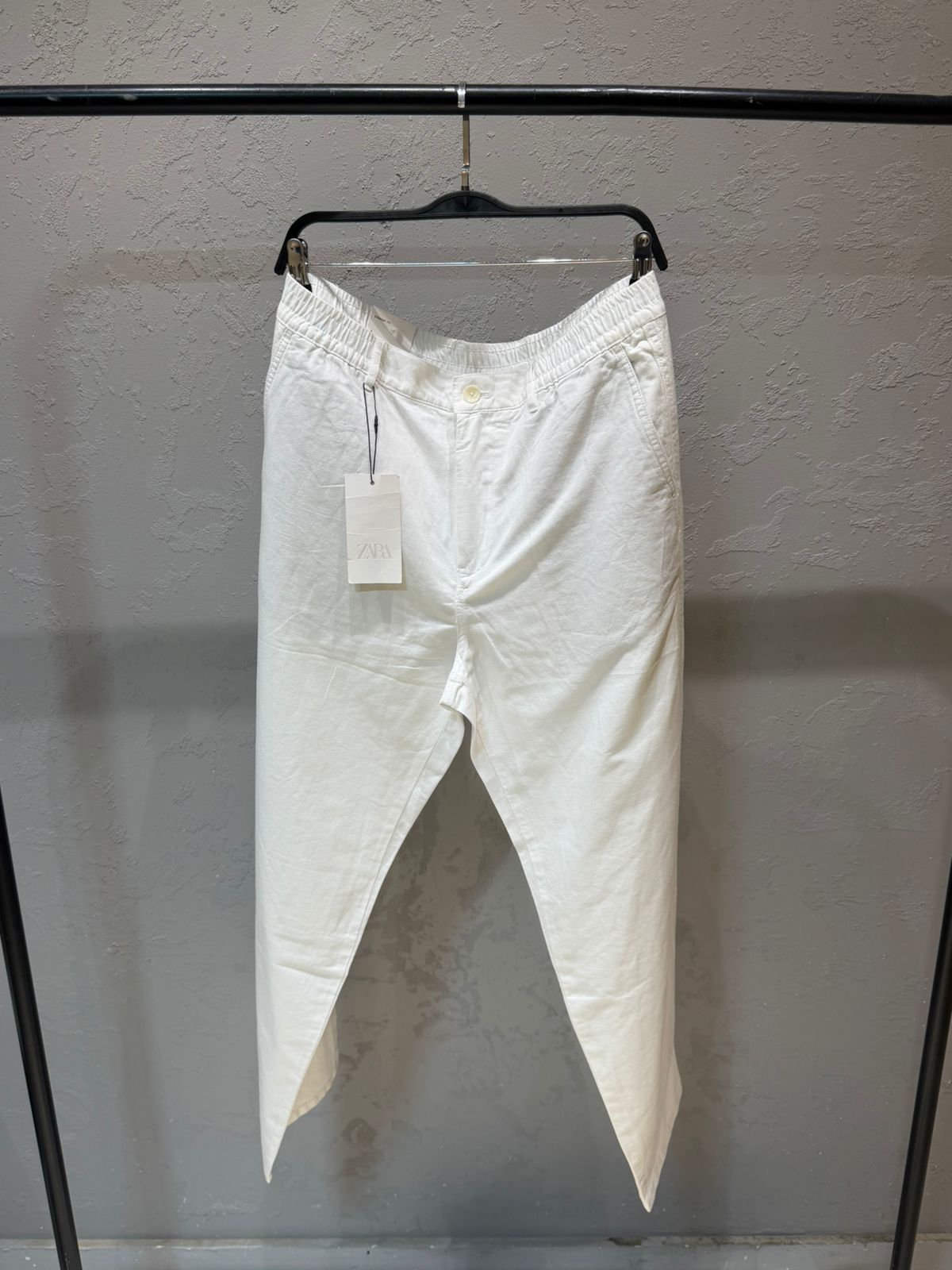 ZARA Riviera Cotton Linen Trousers – White