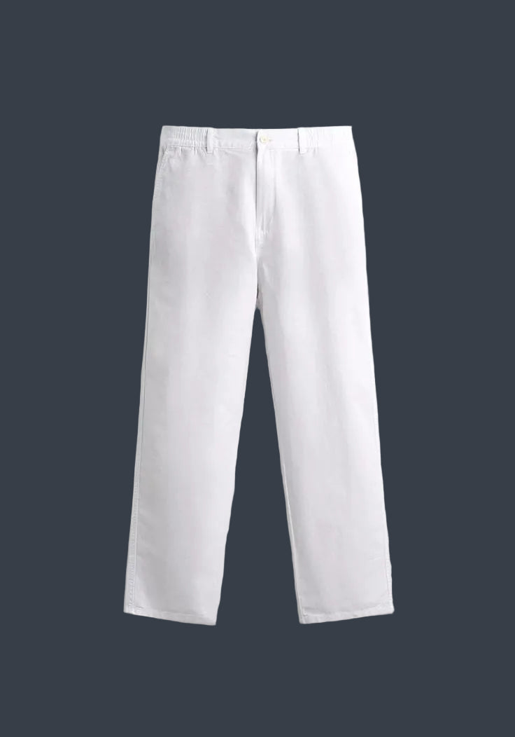 ZARA Riviera Cotton Linen Trousers – White