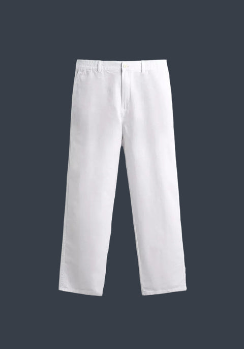 ZARA Riviera Cotton Linen Trousers – White