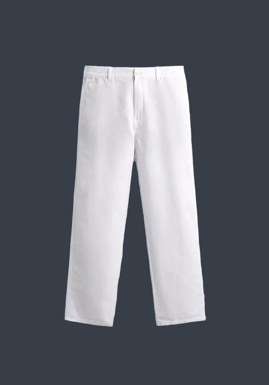 ZARA Riviera Cotton Linen Trousers – White