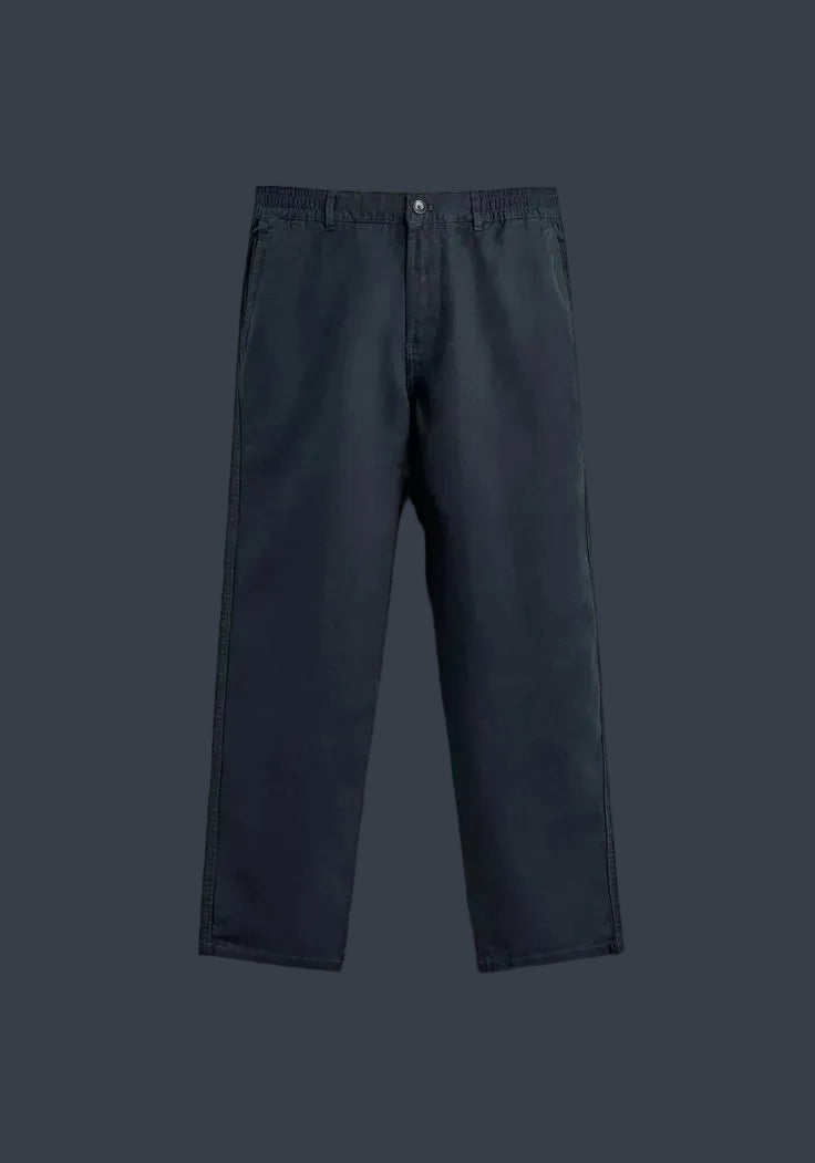 ZARA Riviera Cotton Linen Trousers – Navy