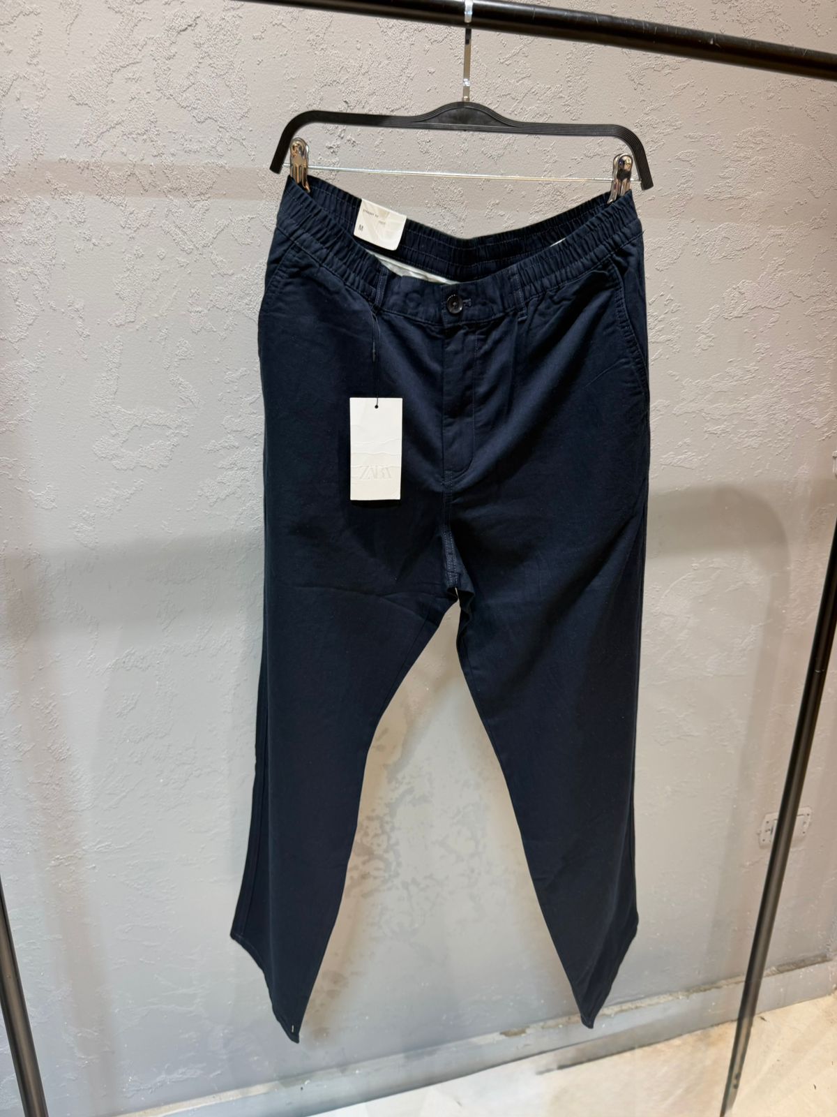 ZARA Riviera Cotton Linen Trousers – Navy