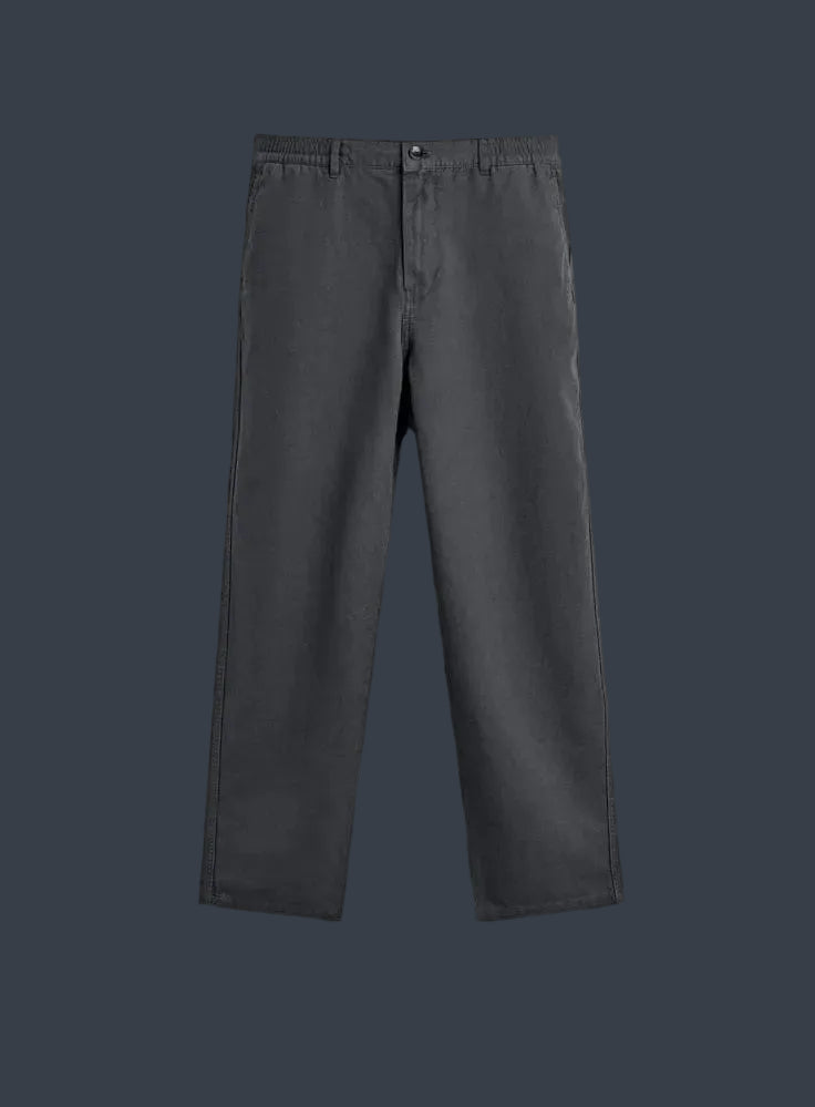 ZARA Riviera Cotton Linen Trousers – Charcoal Grey