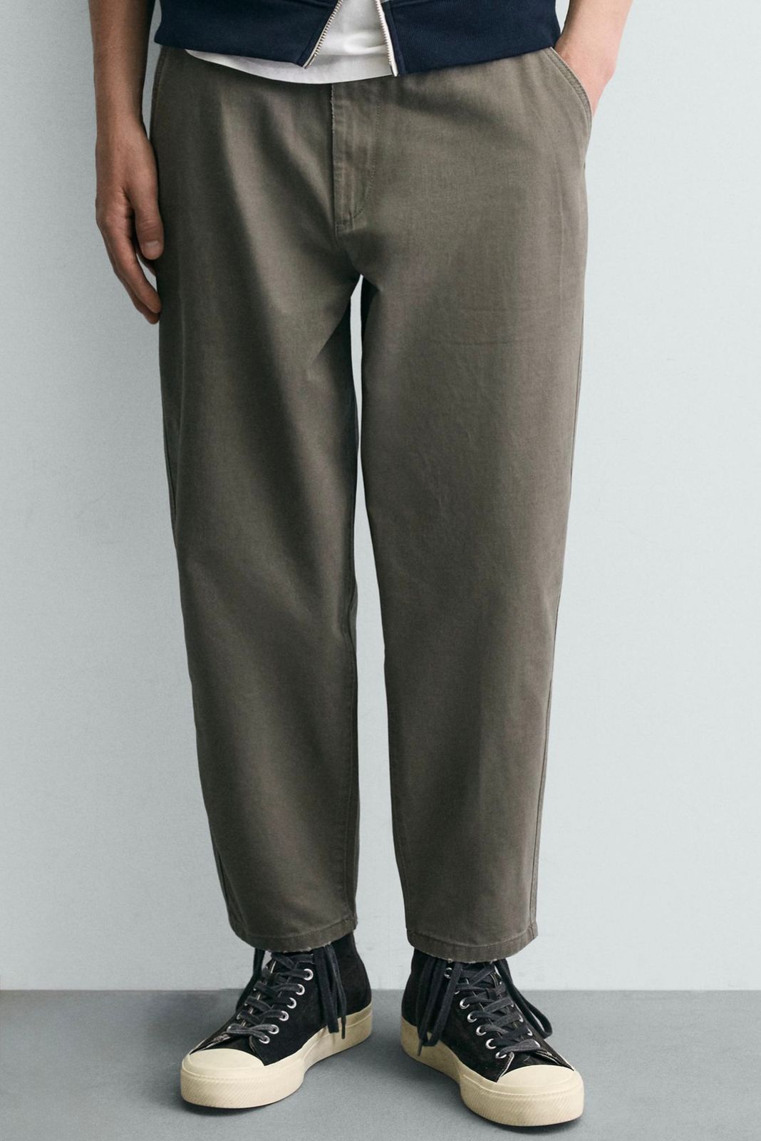 ZARA Milano Carrot Fit Trousers – Olive Stone
