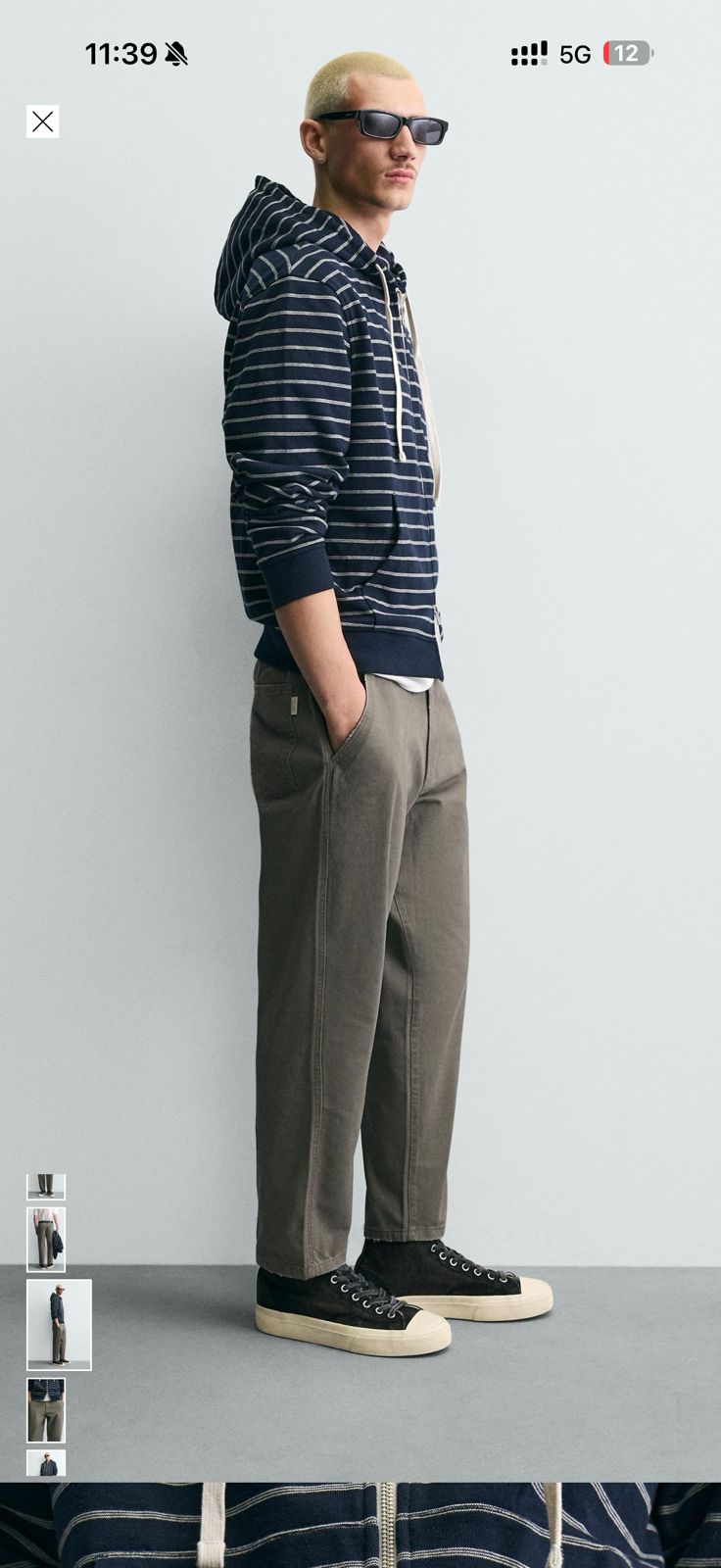 ZARA Milano Carrot Fit Trousers – Olive Stone