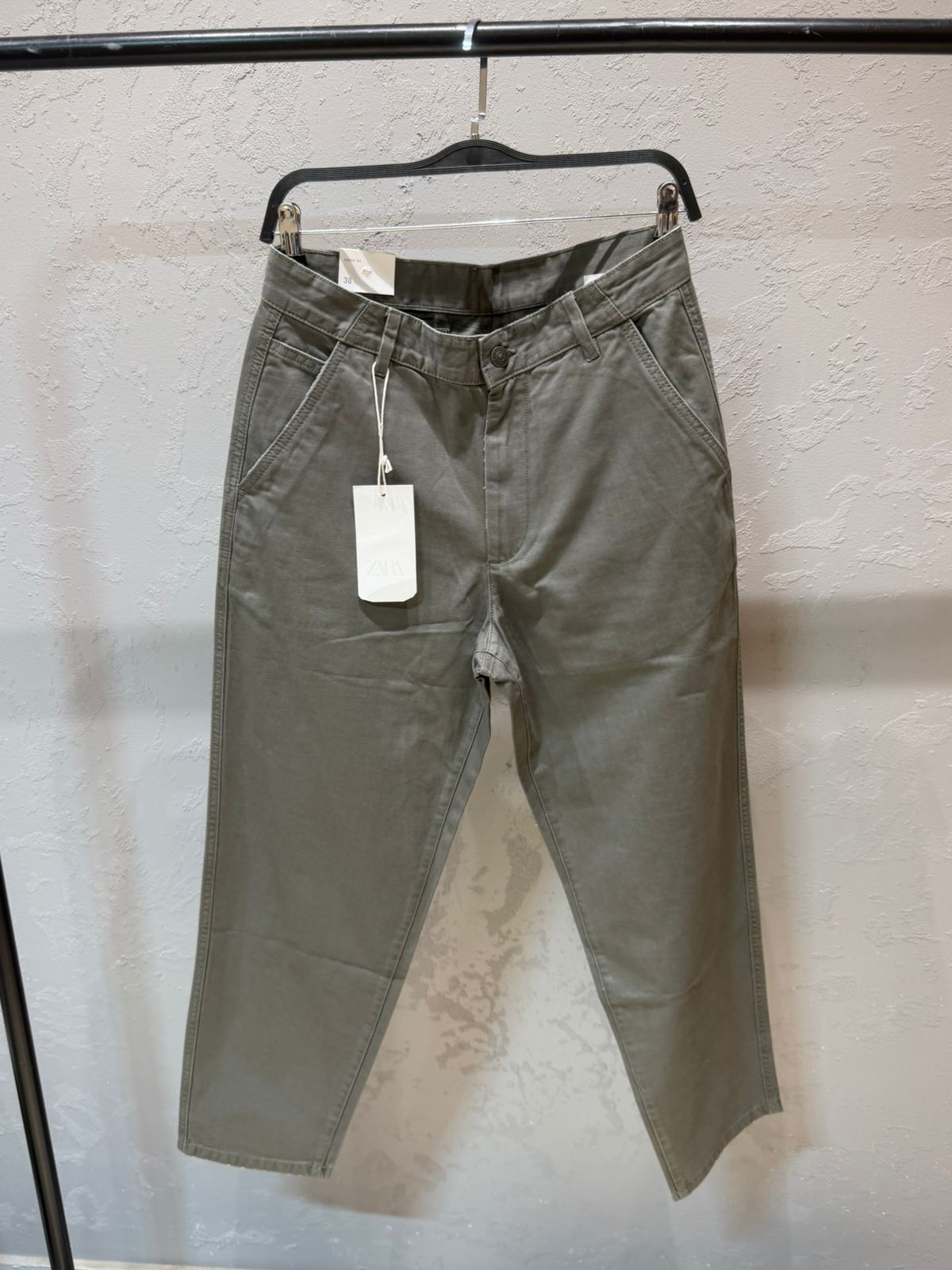 ZARA Milano Carrot Fit Trousers – Olive Stone