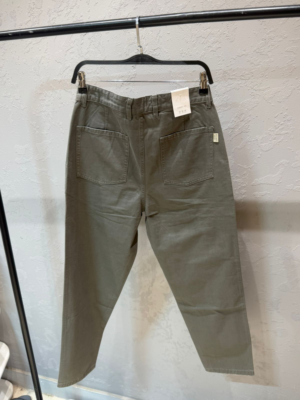 ZARA Milano Carrot Fit Trousers – Olive Stone