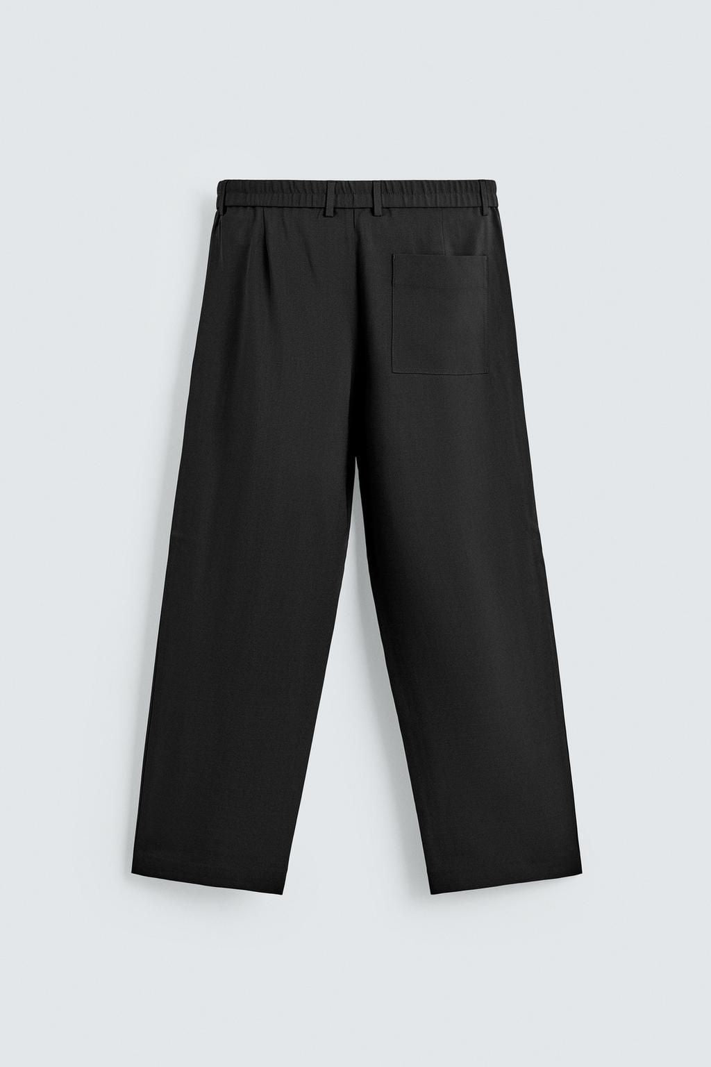 ZARA Tailored Drill Trousers – Black