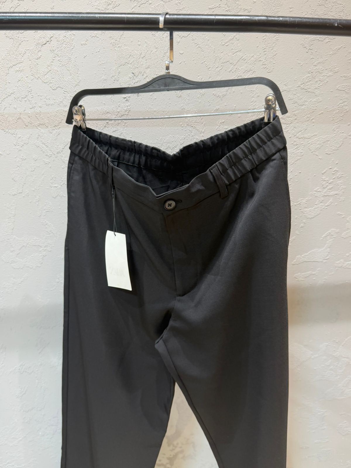 ZARA Tailored Drill Trousers – Black