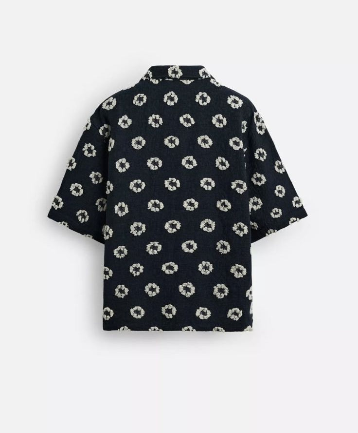 ZARA Resort Print Shirt – Midnight Black