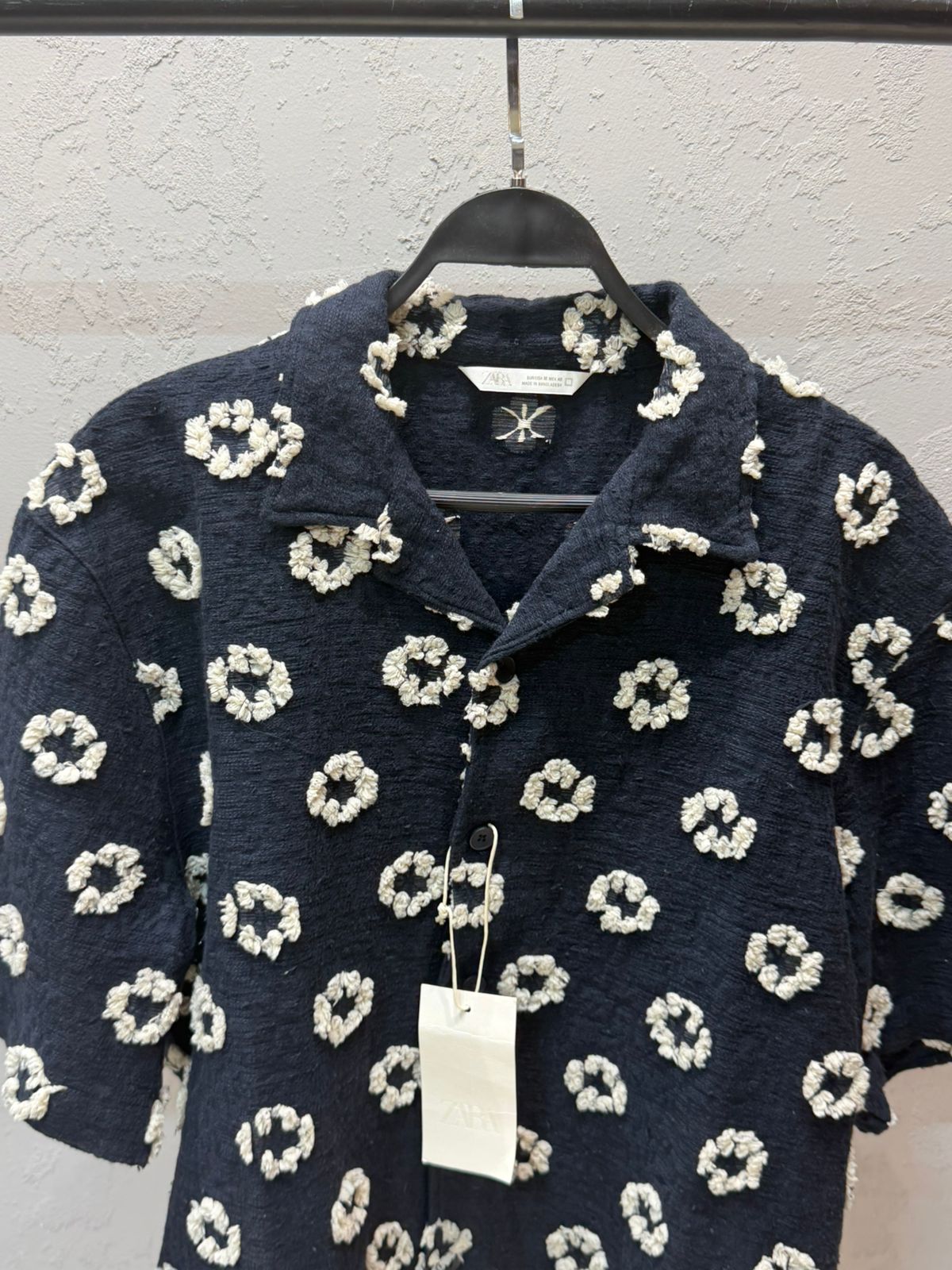 ZARA Resort Print Shirt – Midnight Black