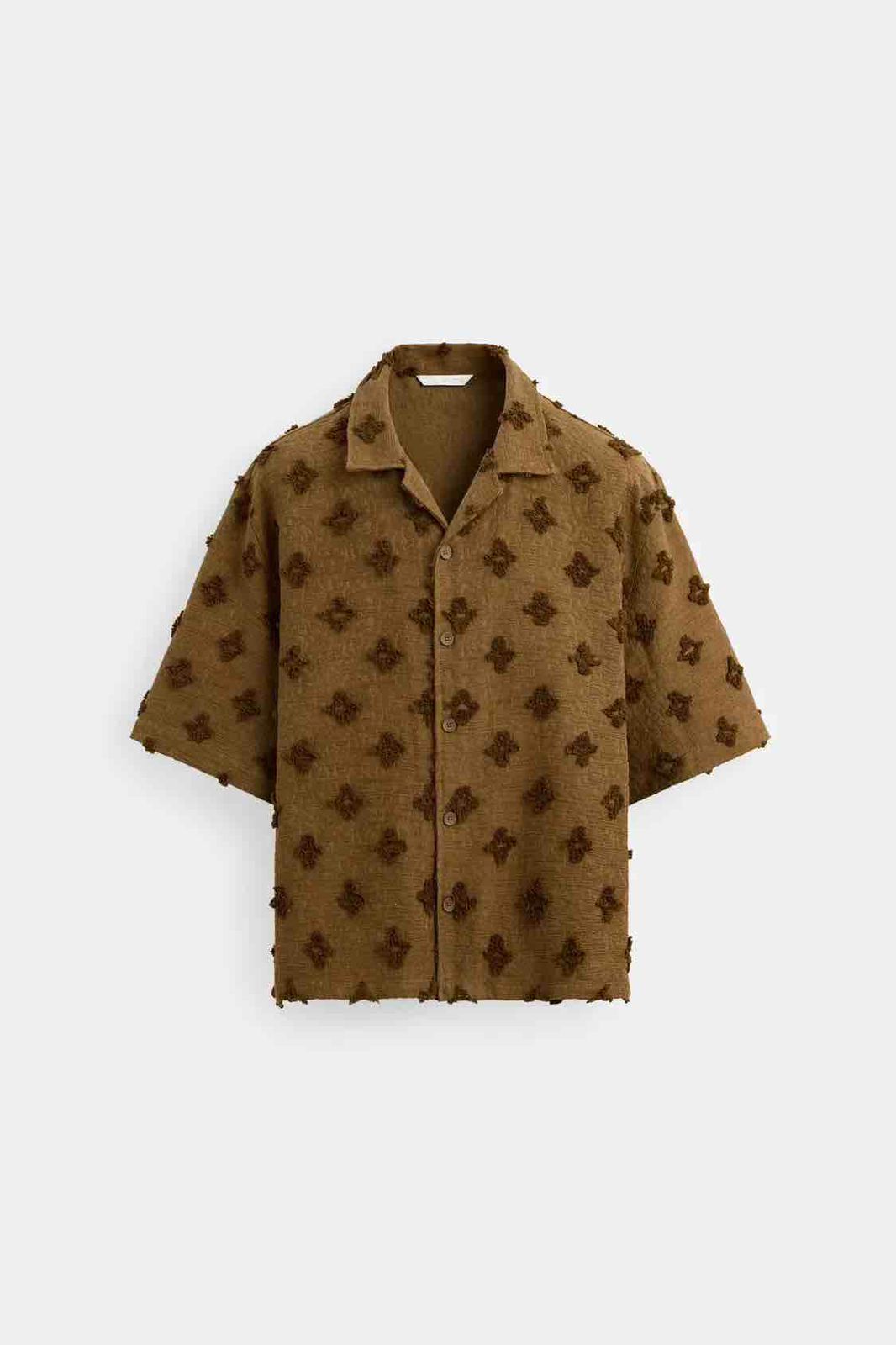 ZARA - Relaxed Fit Textured Jacquard Shirt