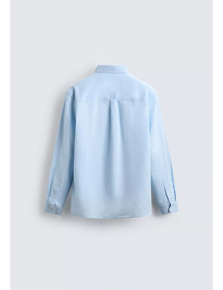 ZARA Riviera Cotton Linen Shirt – Ocean Blue