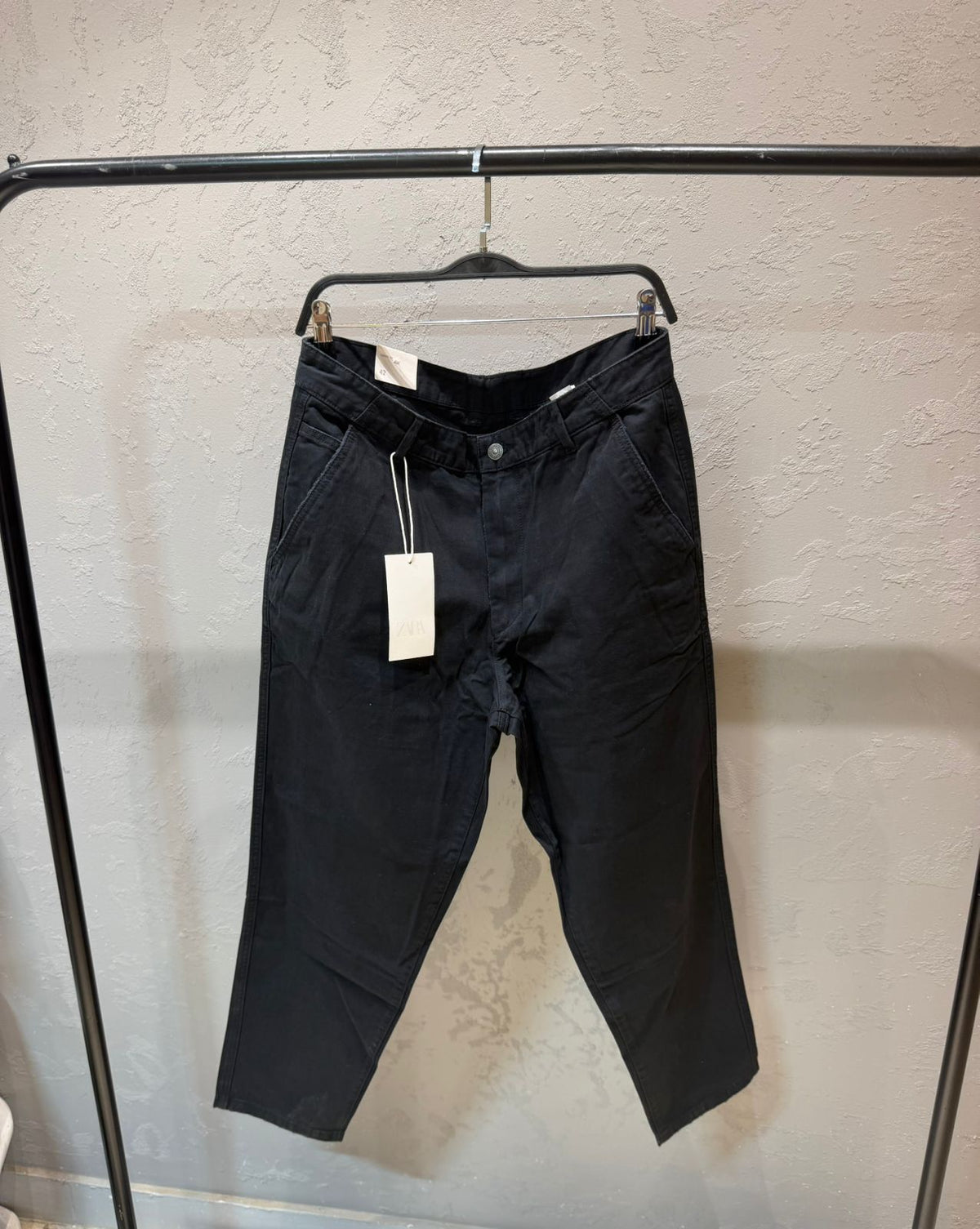 ZARA Milano Carrot Fit Trousers – Midnight Black