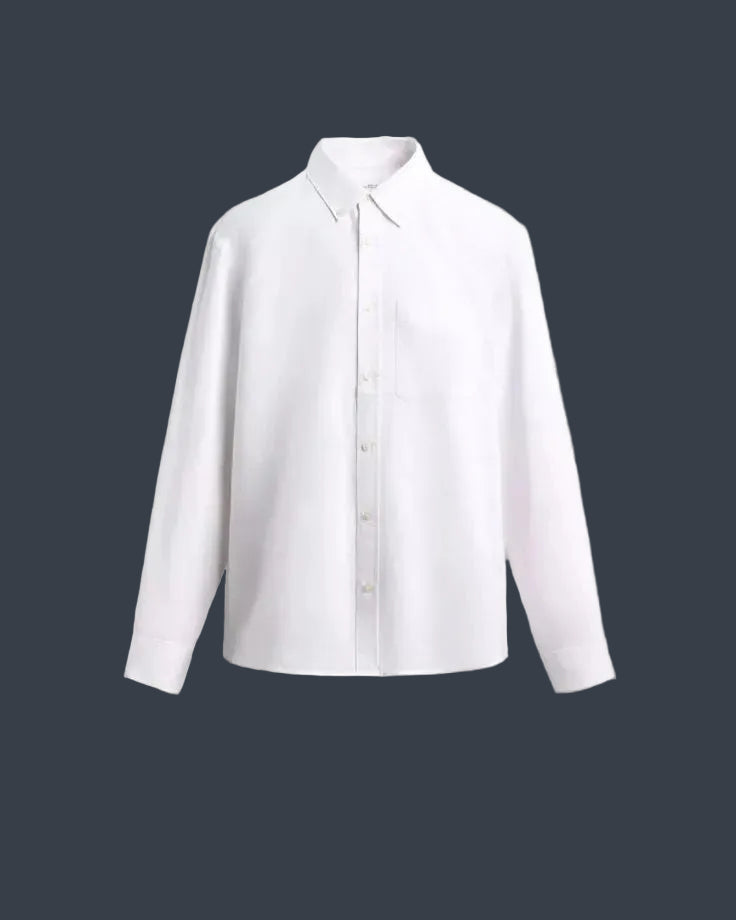 ZARA Riviera Cotton Linen Shirt – Crisp White