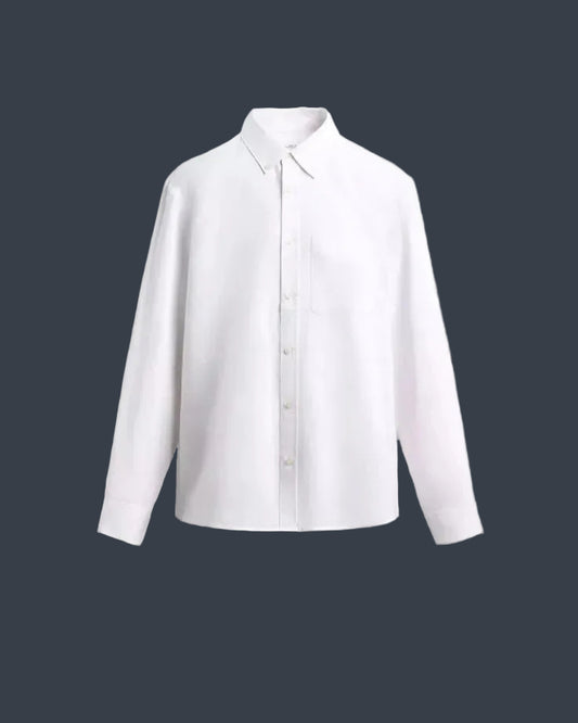 ZARA Riviera Cotton Linen Shirt – Crisp White