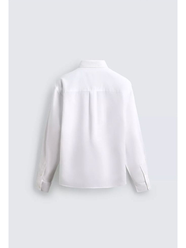 ZARA Riviera Cotton Linen Shirt – Crisp White