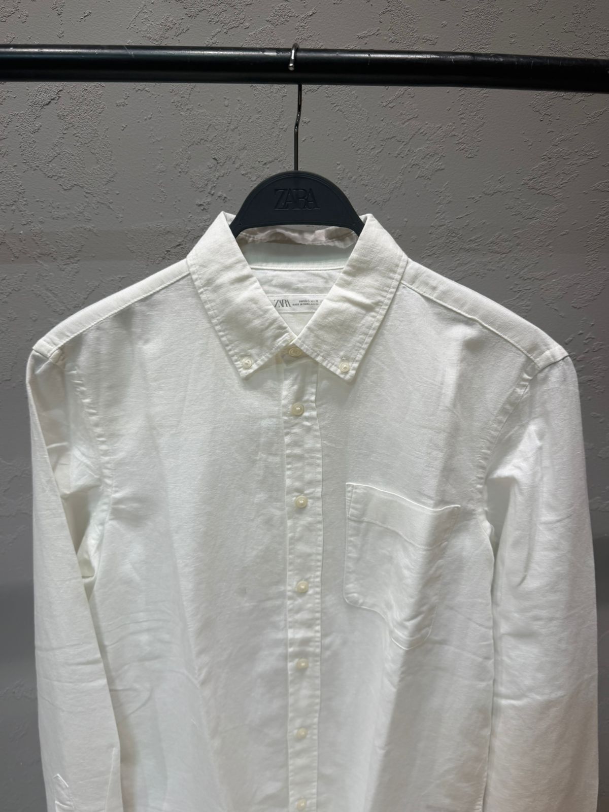ZARA Riviera Cotton Linen Shirt – Crisp White