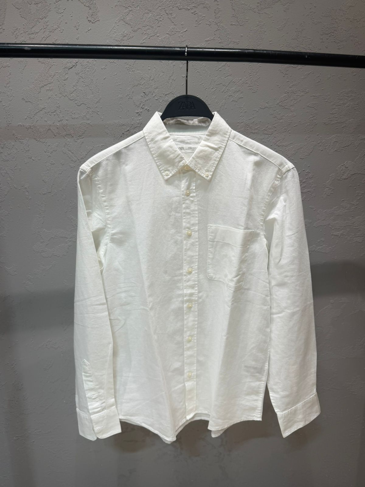 ZARA Riviera Cotton Linen Shirt – Crisp White