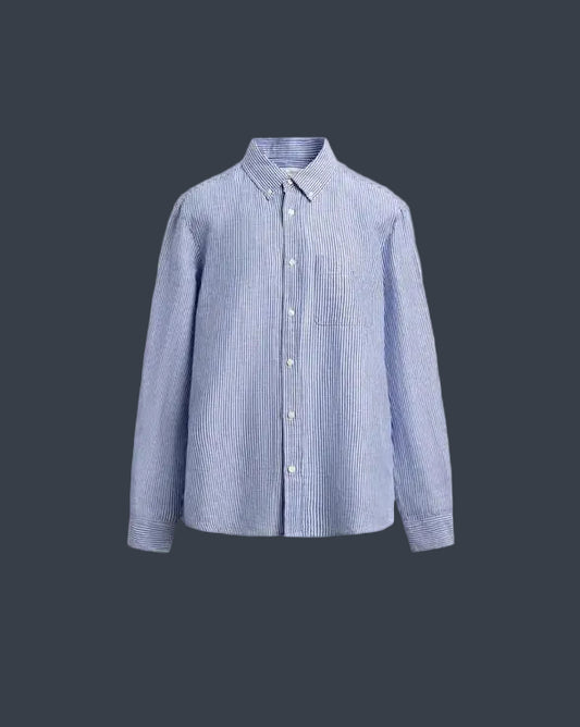 ZARA Riviera Cotton Linen Shirt – Sky Blue