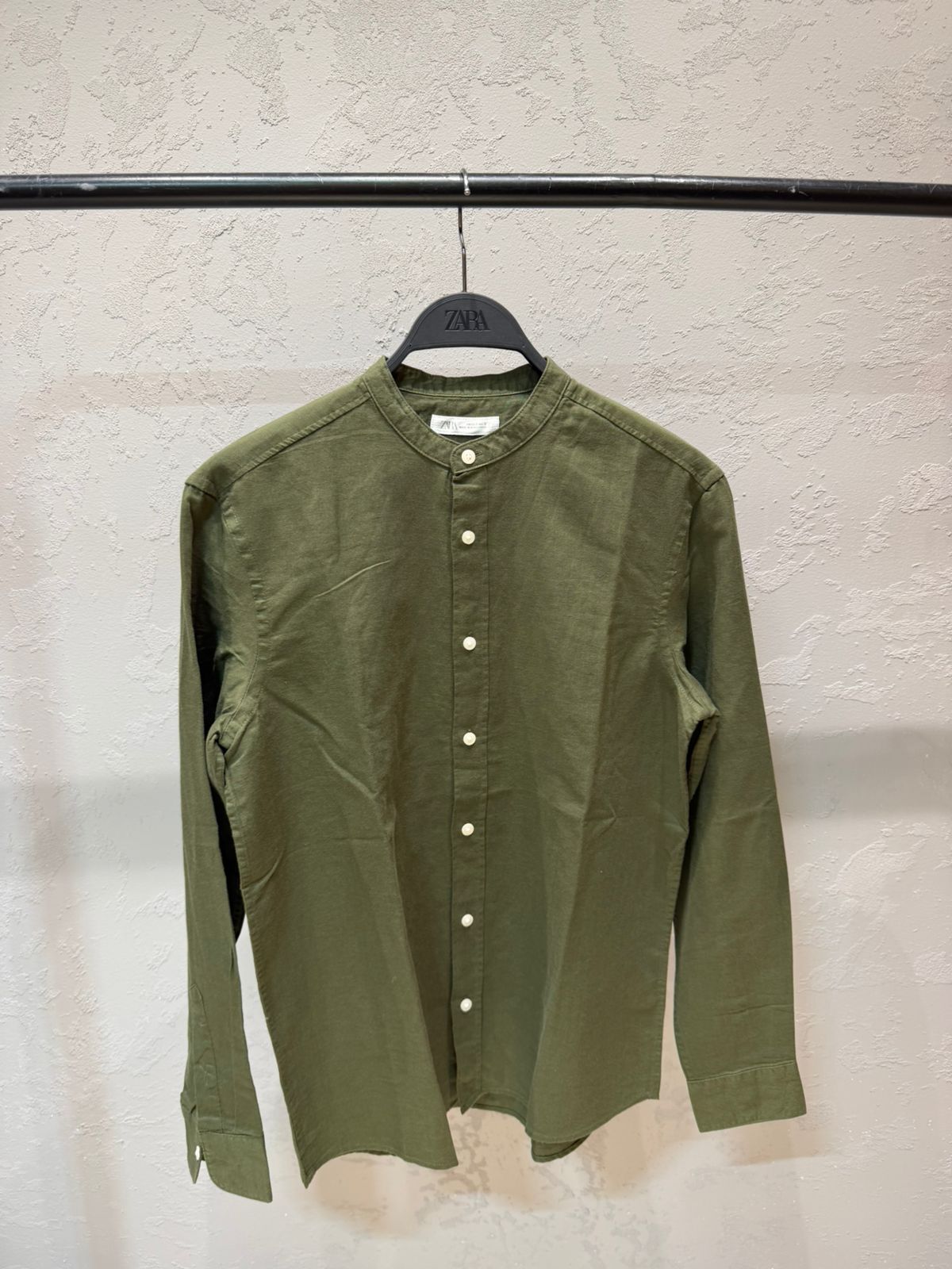 ZARA Riviera Cotton Linen Shirt – Olive