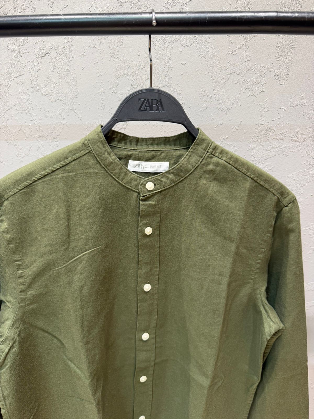 ZARA Riviera Cotton Linen Shirt – Olive