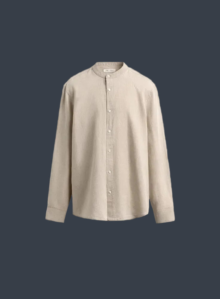 ZARA Riviera Cotton Linen Shirt – Beige