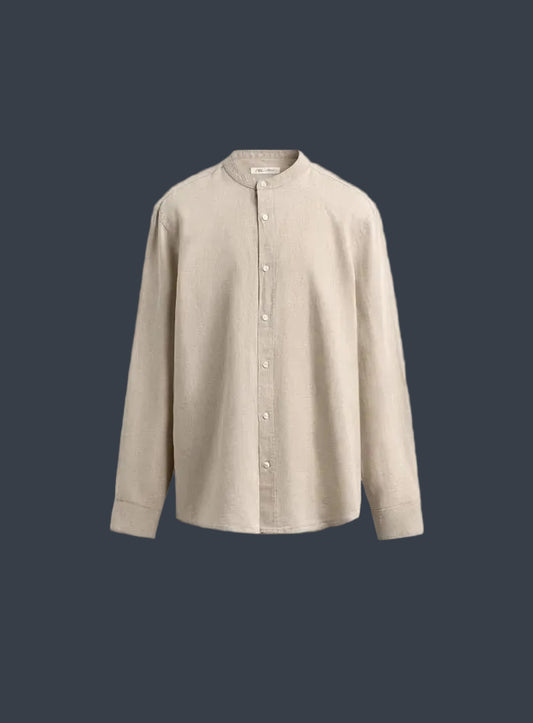 ZARA Riviera Cotton Linen Shirt – Beige