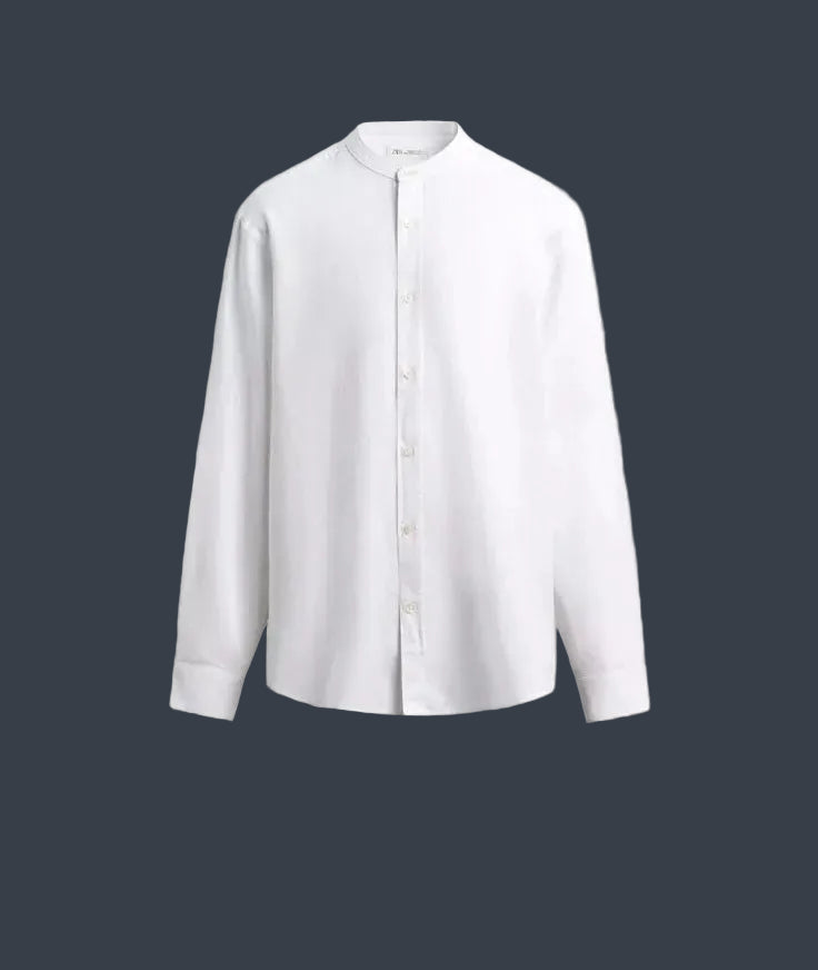 ZARA Riviera Cotton Linen Shirt – White