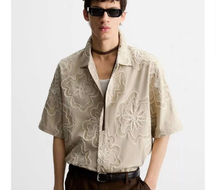 ZARA Resort Oversized Shirt – Sand Beige