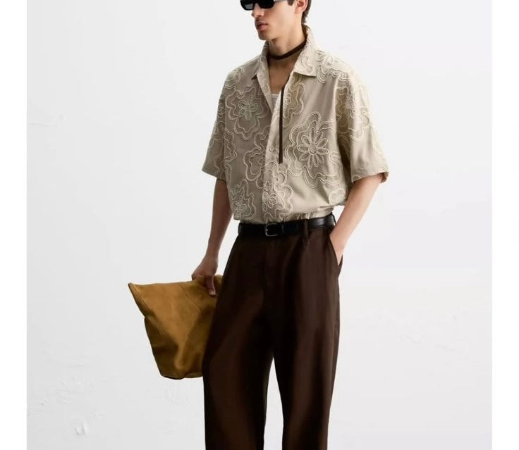 ZARA Resort Oversized Shirt – Sand Beige