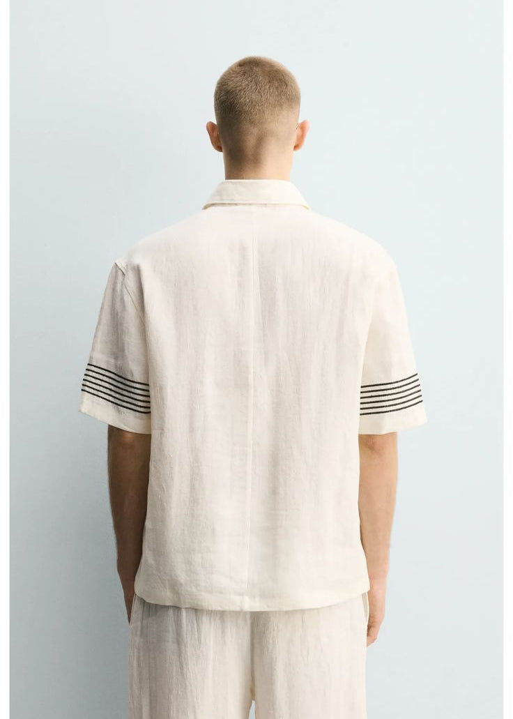 ZARA Riviera100%  Linen Shirt – White