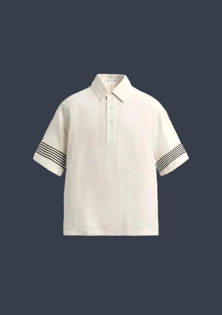 ZARA Riviera100%  Linen Shirt – White