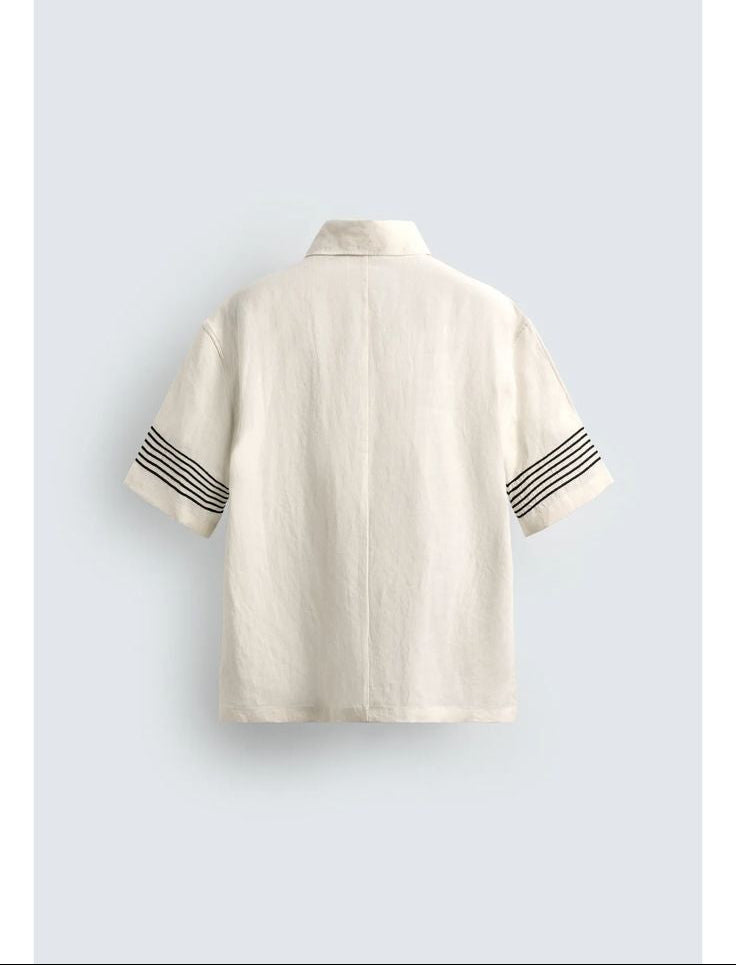 ZARA Riviera100%  Linen Shirt – White