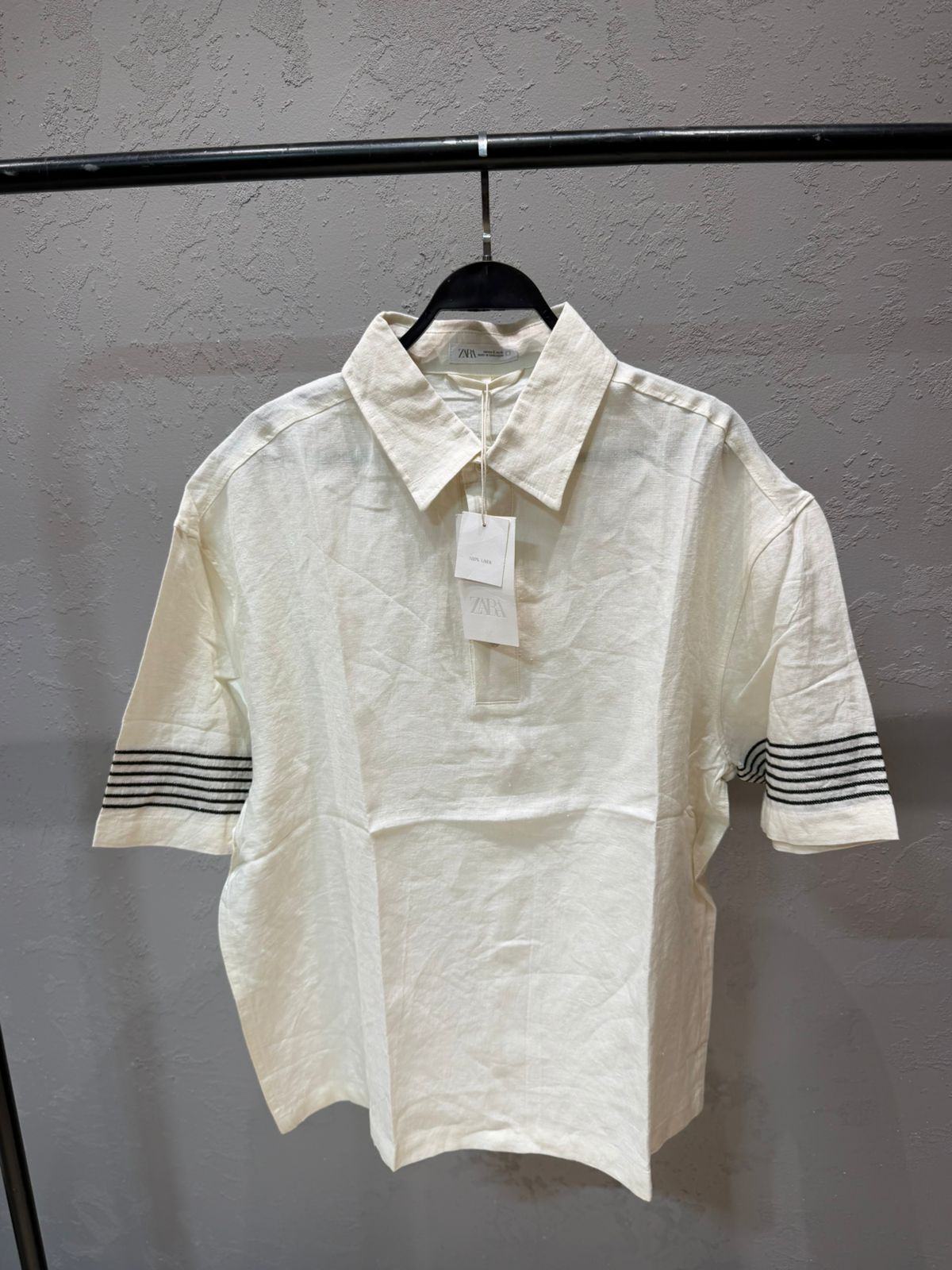 ZARA Riviera100%  Linen Shirt – White