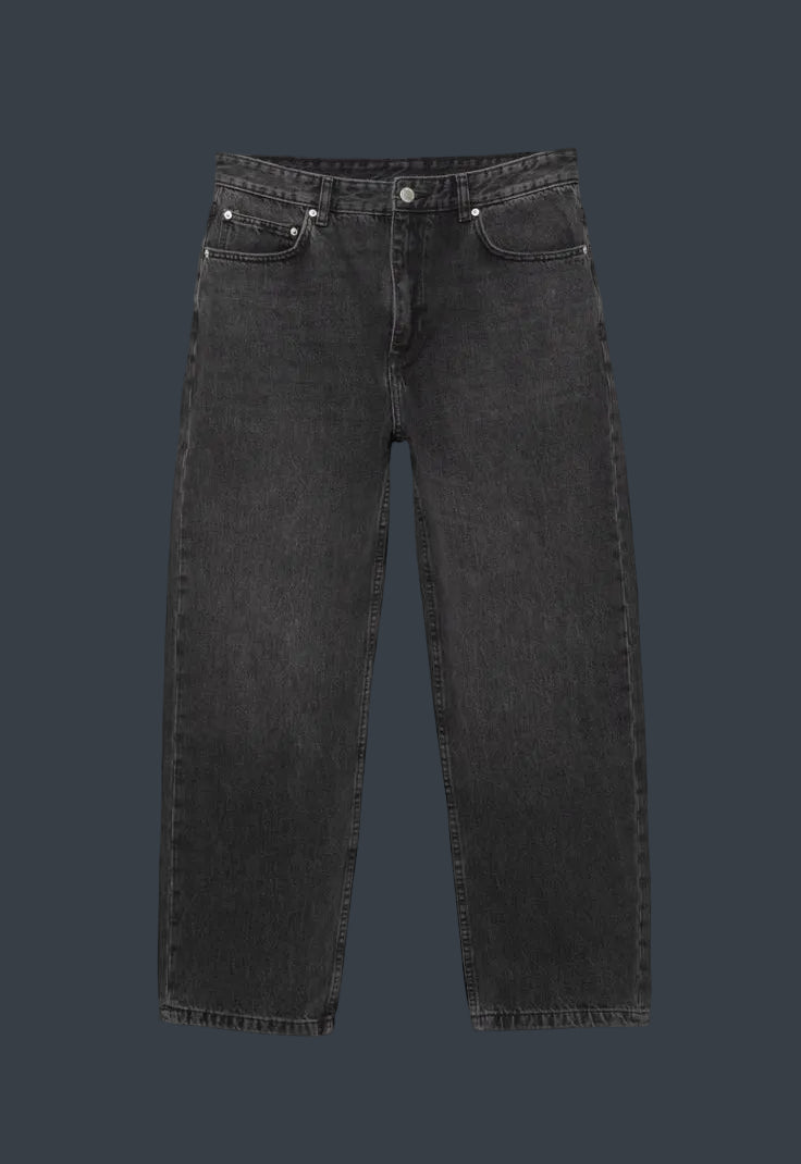 PULL&BEAR Relaxed Denim Jeans – Washed Black