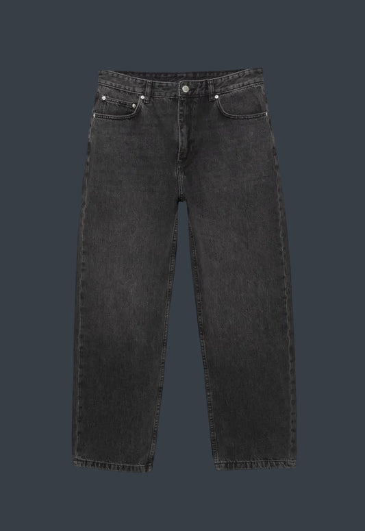 PULL&BEAR Relaxed Denim Jeans – Washed Black