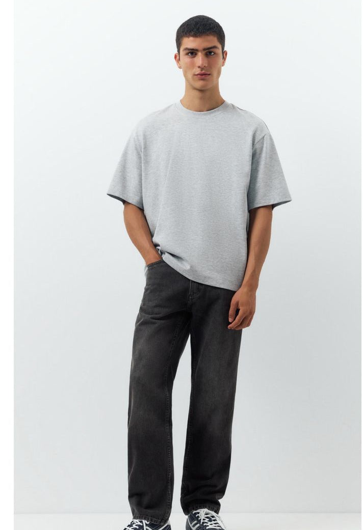 PULL&BEAR Relaxed Denim Jeans – Washed Black