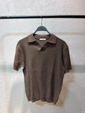ZARA Waffle Knit Polo – BROWN